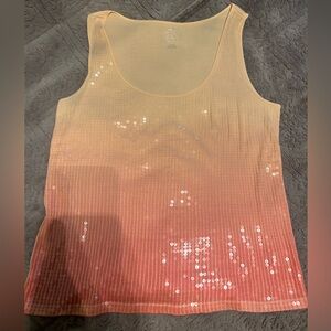 Michael Kors XL Sequin Tank Top / Pink ombré/ Retail $98